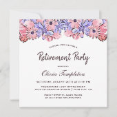 Blush Pink Lavender Floral Retirement Party Kaart (Voorkant)
