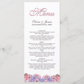 Blush Pink Lavender Floral Wedding Menu (Voorkant)