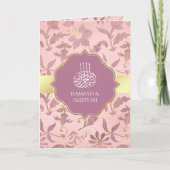 Blush Pink Lavender Gold Floral Muslim Weddenschap (Voorkant)