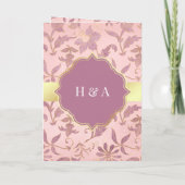 Blush Pink Lavender Gold Floral Muslim Weddenschap (Achterkant)