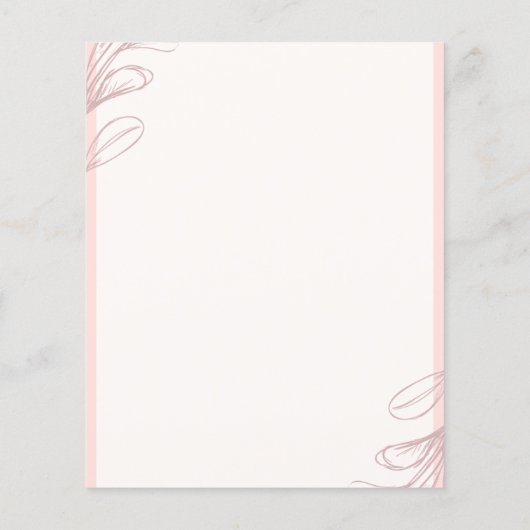 Blush Pink Leaf Wedding Flyer (Achterkant)