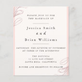 Blush Pink Leaf Wedding Flyer (Voorkant)
