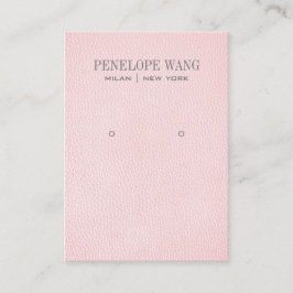 Blush Pink Leather Look Sieraden Oorbel display Visitekaartje