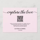 Blush Pink Leg de liefde QR-code trouwfoto vast Informatiekaartje (Voorkant)