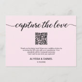Blush Pink Leg de liefde QR-code trouwfoto vast Informatiekaartje (Achterkant)