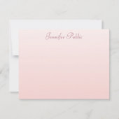 Blush Pink legant hand Script Name Text Simple Notitiekaartje (Voorkant)