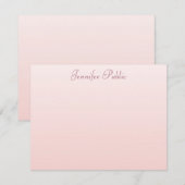 Blush Pink legant hand Script Name Text Simple Notitiekaartje (Voorkant / Achterkant)