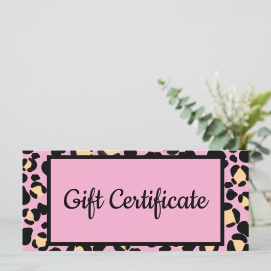 Blush Pink Leopard Lash Beauty Cadeaubon (Staand voorkant)