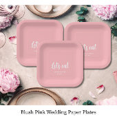 Blush Pink Let's eat Wedding  Papieren Bordje