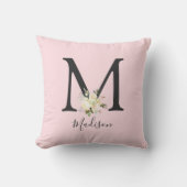Blush Pink Letter 'M' Neursery Monogram Kussen (Voorkant)