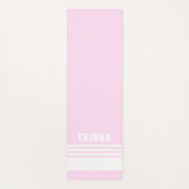 blush pink light modern preppy classic stripes yogamat (Voorkant)