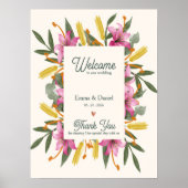 Blush Pink Lily Botanical Wedding Welcome Poster (Voorkant)