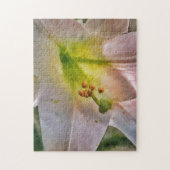 Blush Pink Lily Flower Waterverf Style Art Legpuzzel (Verticaal)