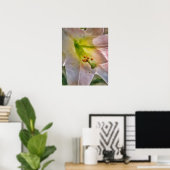 Blush Pink Lily Flower Waterverf Style Art Poster (Thuiskantoor)