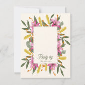 Blush Pink Lily QR Code Botanical Floral Wedding RSVP Kaartje (Voorkant)