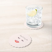 Blush Pink Lips and Eyelashes Birthday Kartonnen Onderzetters (Insitu)