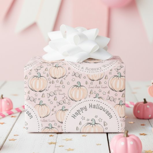 Blush Pink Little Pumpkin Baby Halloween Cadeaupapier