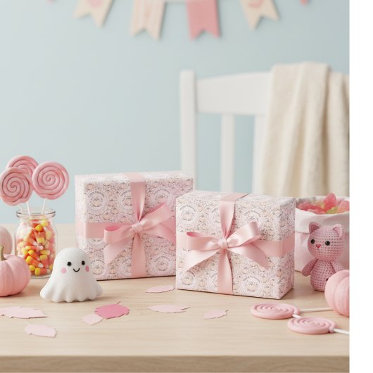 Blush Pink Little Pumpkin Baby Halloween Cadeaupapier