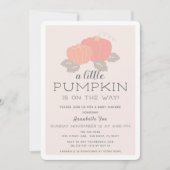 Blush Pink Little Pumpkin Baby shower Kaart (Voorkant)