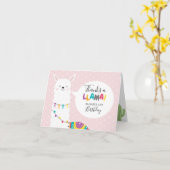 Blush Pink Llama Cactus Foto Bedankt Kaart (Gele Bloem)