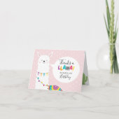 Blush Pink Llama Cactus Foto Bedankt Kaart (Voorkant)