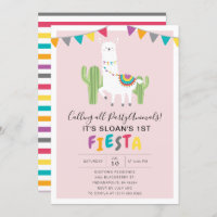 Blush Pink Llama Fiesta verjaardagsfeestje
