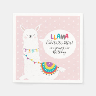 Blush Pink Llama Fun Paper Servet