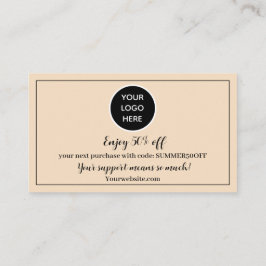 Blush Pink Logo Bedankt Business Reward Punch Klantenkaartje