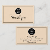 Blush Pink Logo Bedankt Business Reward Punch Klantenkaartje (Voorkant / Achterkant)