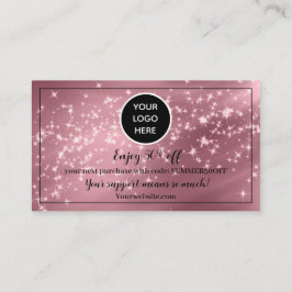 Blush Pink Logo Bedankt Business Reward Punch Klantenkaartje