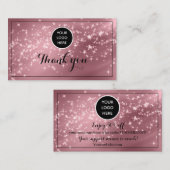 Blush Pink Logo Bedankt Business Reward Punch Klantenkaartje (Voorkant / Achterkant)