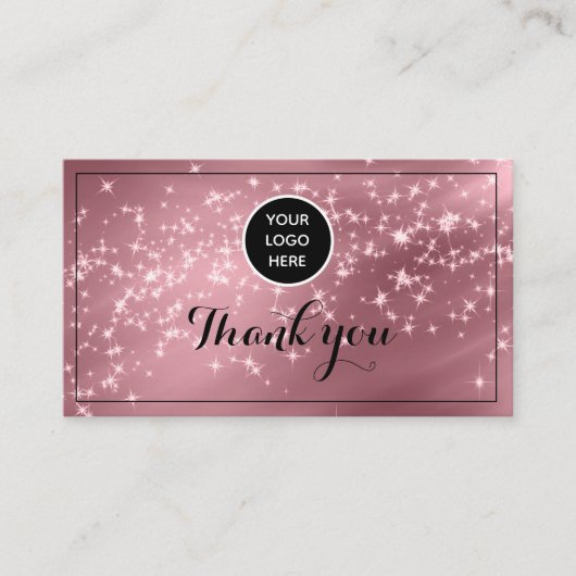 Blush Pink Logo Bedankt Business Reward Punch Klantenkaartje (Voorkant)