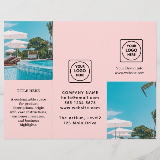 Blush Pink Logo | Elegante custom business brandin (Voorkant)