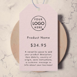 Blush Pink Logo Labels voor de winkelprijs Cadeaulabel