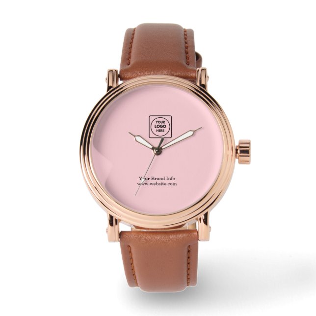 Blush Pink Logo | Moderne professionele branding Horloge (Voorkant)