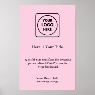 Blush Pink Logo Moderne promotionele branding Poster