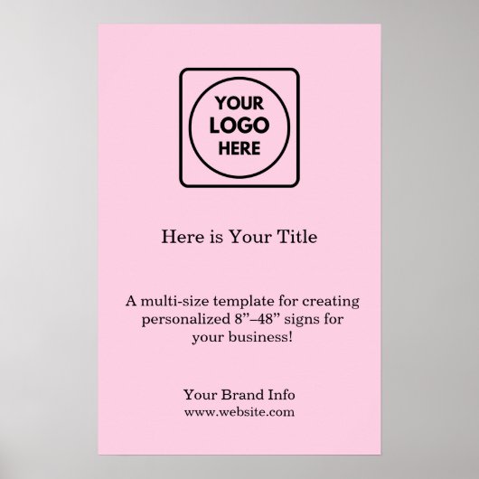 Blush Pink Logo | Moderne promotionele branding Poster (Voorkant)