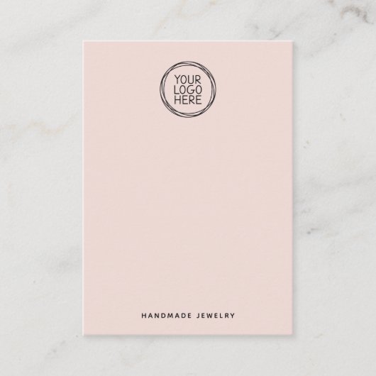 Blush Pink Logo Necklace Earing Display Card Contactkaartje (Voorkant)