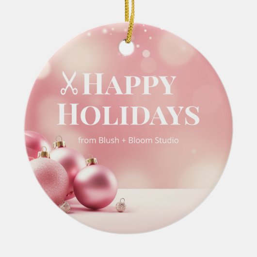 Blush Pink Logo Ornament for Salons (Voorkant)