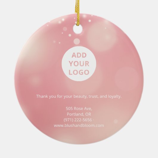Blush Pink Logo Ornament for Salons (Achterkant)