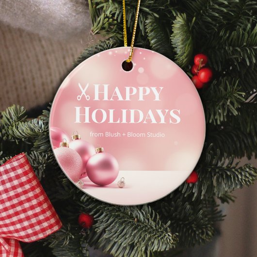Blush Pink Logo Ornament for Salons