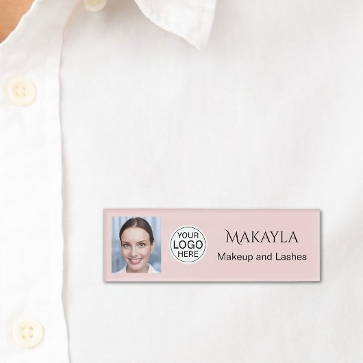 Blush Pink Logo Photo Makeup And Lashes Naambadge