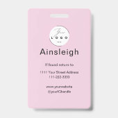 Blush Pink Logo Photo Makeup Badge (Achterkant)