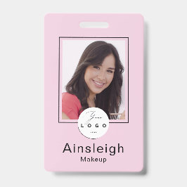 Blush Pink Logo Photo Makeup Badge