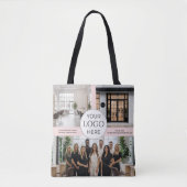 Blush Pink Logo Photo Makeup Studio Swag Bag Tote Bag (Voorkant)