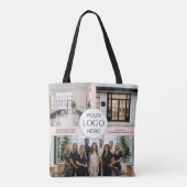 Blush Pink Logo Photo Makeup Studio Swag Bag Tote Bag (Achterkant)