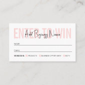 Blush Pink Logo Prize Draai Raffle Business Ticket (Voorkant)