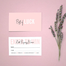 Blush Pink Logo Prize Draai Raffle Business Ticket