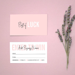 Blush Pink Logo Prize Draai Raffle Business Ticket