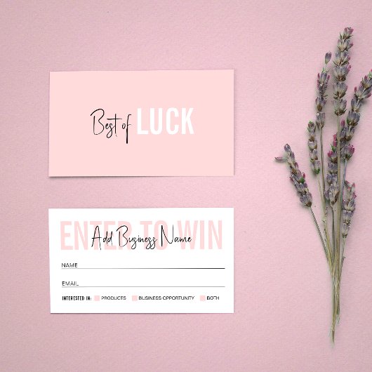 Blush Pink Logo Prize Draai Raffle Business Ticket